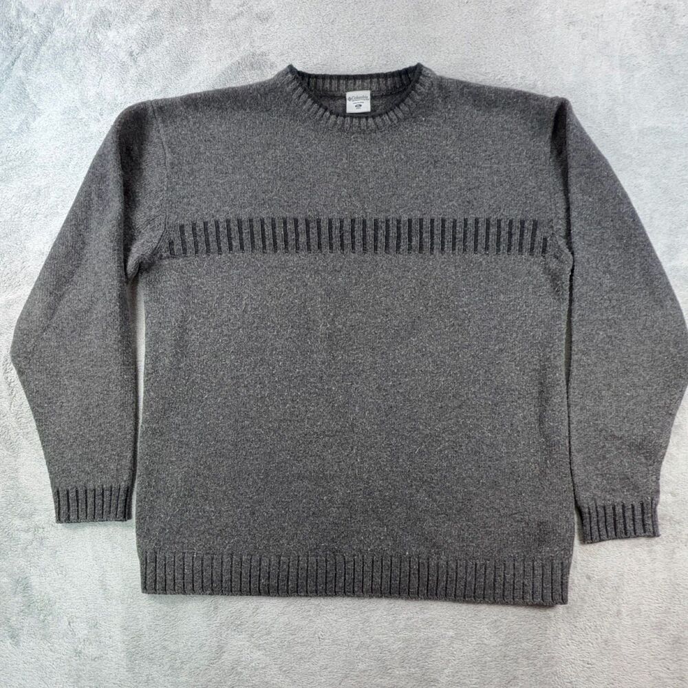 Columbia Sportswear Ramie Wool Sweater Mens XL Gray Crewneck Outdoor Knit